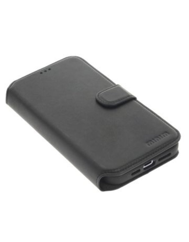 Minim Leder Handyhülle  iPhone 14 Pro Max 2 in 1 Wallet Case Schwarz