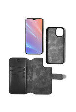 Minim Leder Handyhülle  iPhone 14 Pro Max 2 in 1 Wallet Case Schwarz