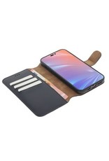 Minim Leder Handyhülle  iPhone 14 Pro Max 2 in 1 Wallet Case Blau