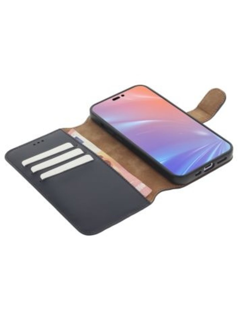 Minim Leder Handyhülle  iPhone 14 Pro Max 2 in 1 Wallet Case Blau