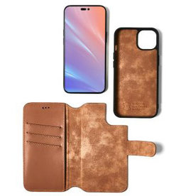 Minim Leder Handyhülle  iPhone 14 Pro Max 2 in 1 Wallet Case Cognac