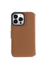 Minim Leder Handyhülle  iPhone 14 Pro  2 in 1 Wallet Case Cognac