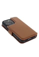 Minim Leder Handyhülle  iPhone 14 Pro  2 in 1 Wallet Case Cognac