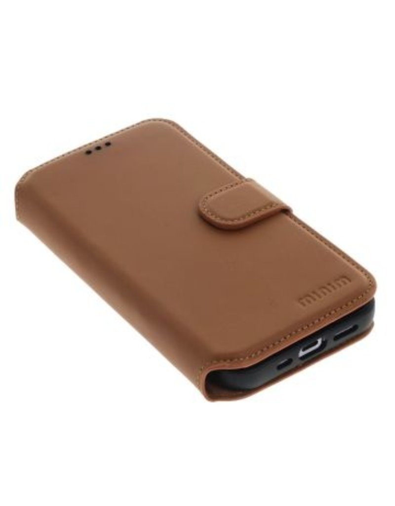 Minim Leder Handyhülle  iPhone 14 Pro  2 in 1 Wallet Case Cognac