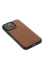 Minim Leder Handyhülle  iPhone 14 Pro  2 in 1 Wallet Case Cognac