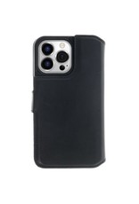 Minim Leder Handyhülle  iPhone 14 Pro  2 in 1 Wallet Case Schwarz