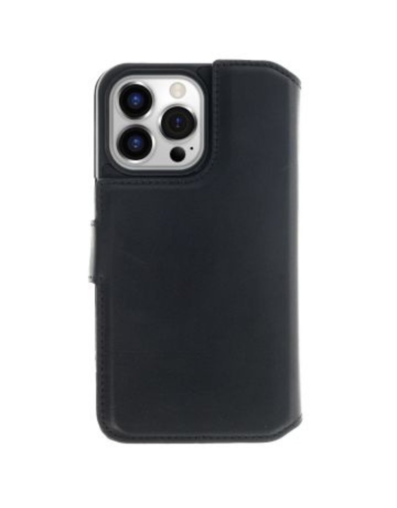 Minim Leder Handyhülle  iPhone 14 Pro  2 in 1 Wallet Case Schwarz