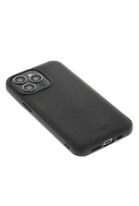 Minim Leren iPhone 14 Pro 2 in 1 Wallet Case Zwart