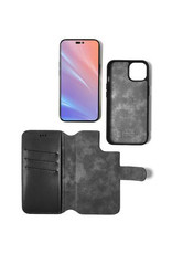 Minim Leder Handyhülle  iPhone 14 Pro  2 in 1 Wallet Case Schwarz