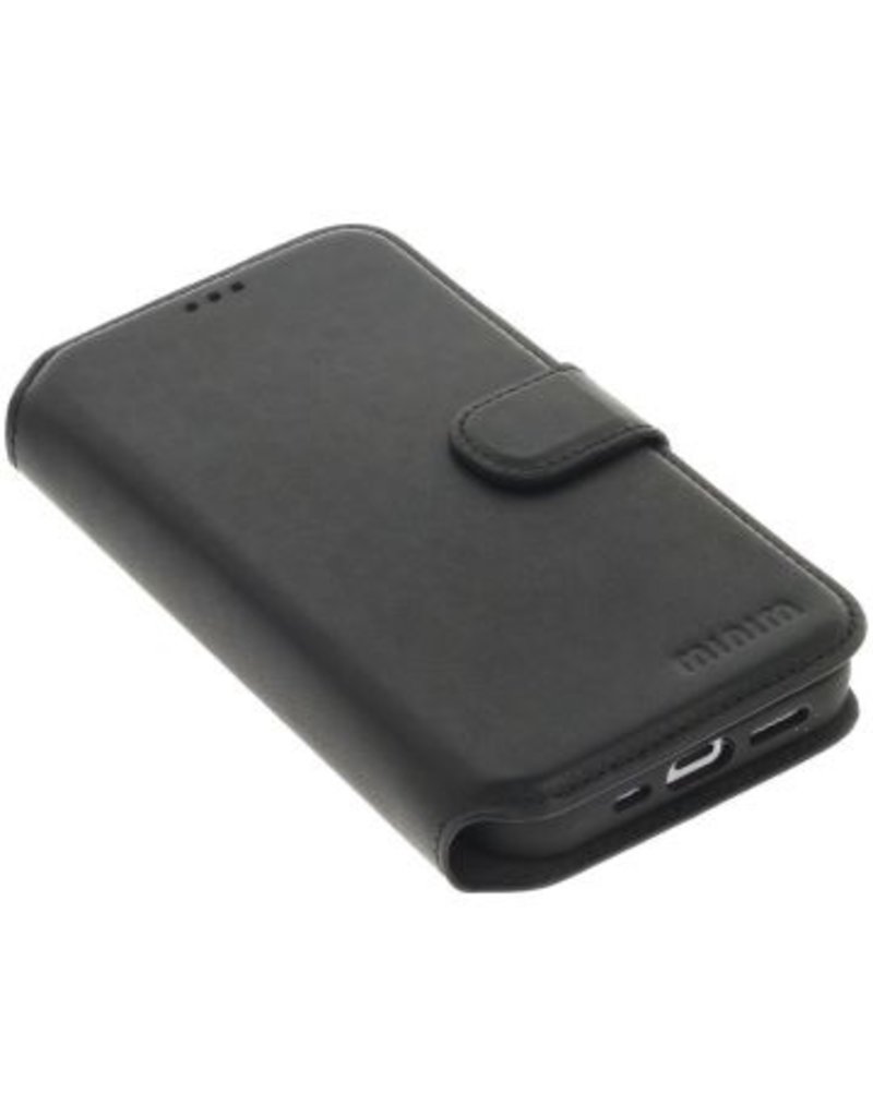 Minim Leder Handyhülle  iPhone 14 Plus  2 in 1 Wallet Case Schwarz