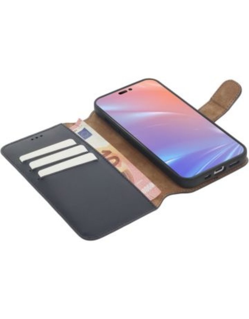 Minim Leder Handyhülle  iPhone 14 Plus  2 in 1 Wallet Case Blau