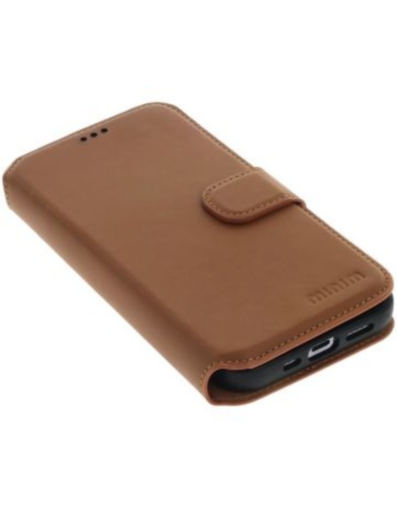 Minim Leder Handyhülle  iPhone 14 Plus  2 in 1 Wallet Case Cognac