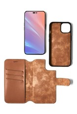 Minim Leder Handyhülle  iPhone 14 Plus  2 in 1 Wallet Case Cognac