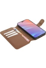 Minim Leder Handyhülle  iPhone 14 Plus  2 in 1 Wallet Case Cognac