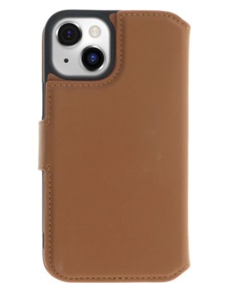 Minim Leder Handyhülle  iPhone 14 2 in 1 Wallet Case Cognac