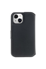 Minim Leder Handyhülle  iPhone 14 2 in 1 Wallet Case Schwarz