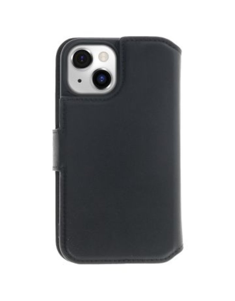 Minim Leren iPhone 14 2 in 1 Wallet Case Zwart