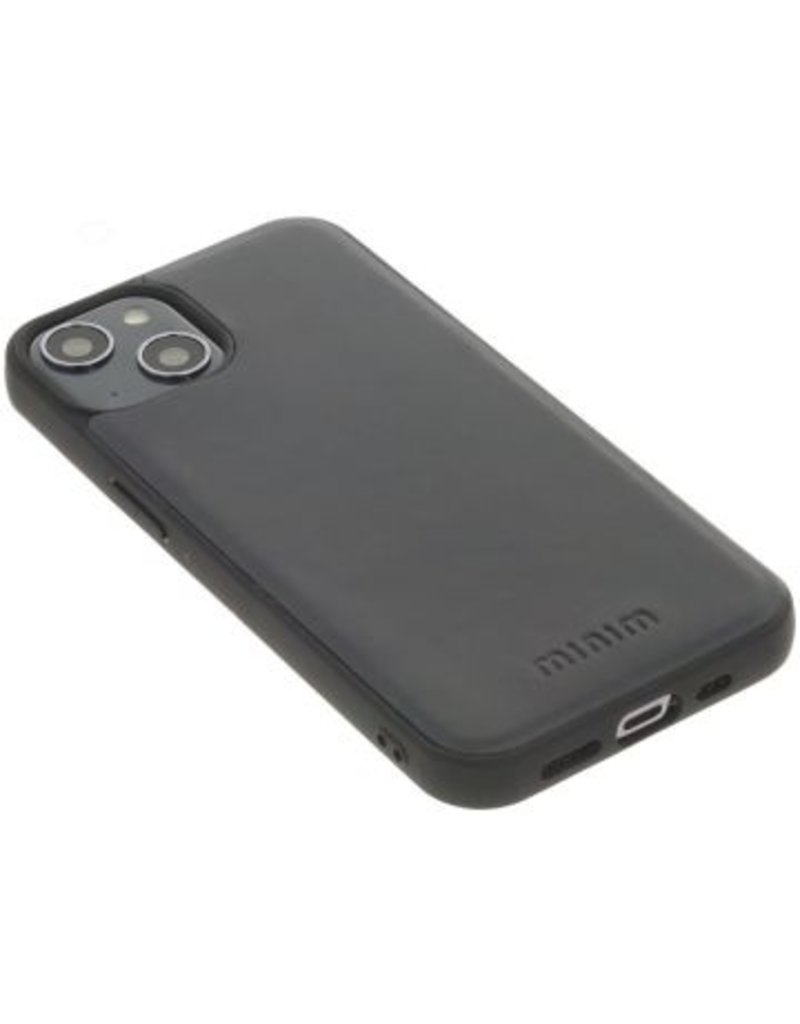 Minim Leren iPhone 14 2 in 1 Wallet Case Blauw