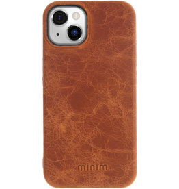 Minim Leder Handyhülle Für iPhone 14 Plus Back Cover Cognac