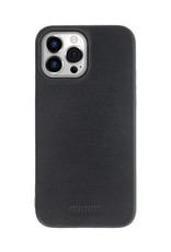 Minim Leder Handyhülle Für iPhone 14 Pro Max Back Cover Schwarz