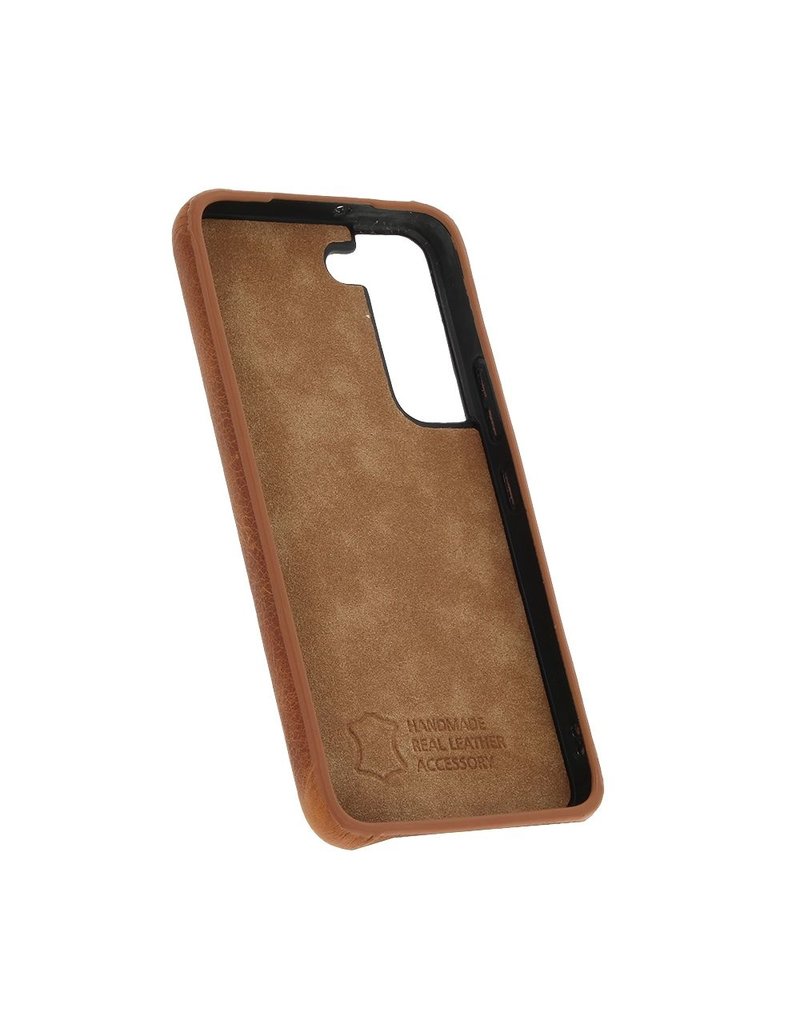 Minim Leder Handyhülle  Samsung S22 Back Cover Cognac