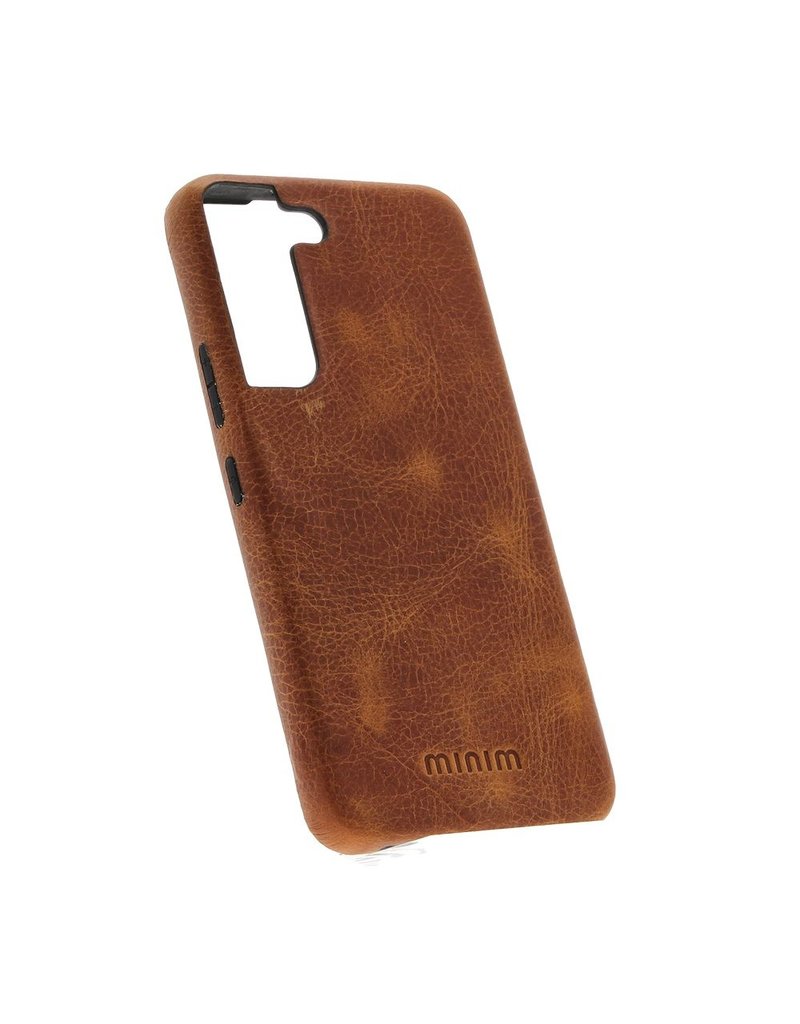 Minim Leder Handyhülle  Samsung S22 Back Cover Cognac