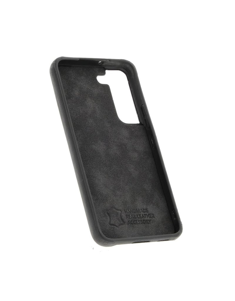 Minim Leder Handyhülle  Samsung S22 Back Cover Schwarz