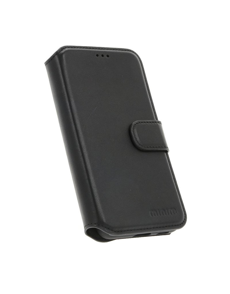 Minim Leder Handyhülle Samsung S22 2 in 1 Wallet Case Schwarz