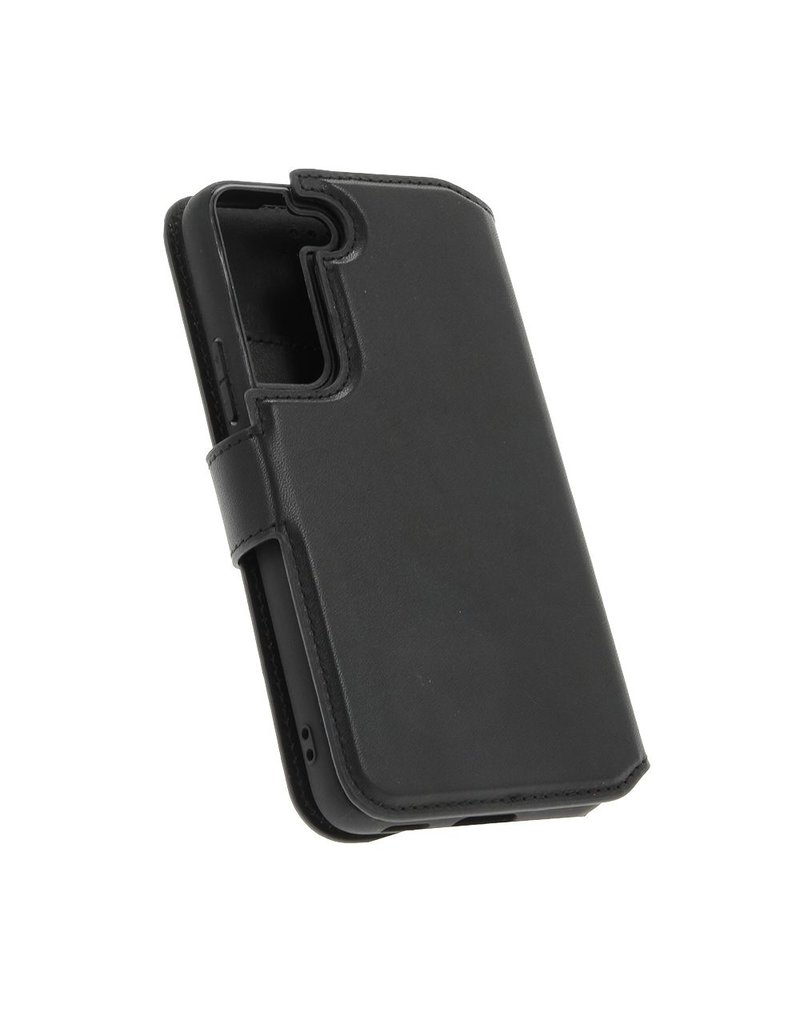 Minim Leder Handyhülle Samsung S22 2 in 1 Wallet Case Schwarz