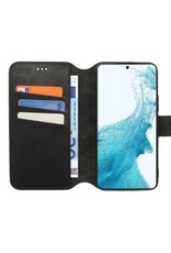 Minim Leder Handyhülle Samsung S22 2 in 1 Wallet Case Schwarz