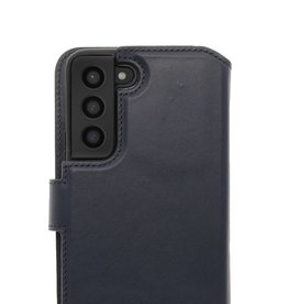 Minim Leren Samsung S22 2 in 1 Wallet Case Blauw