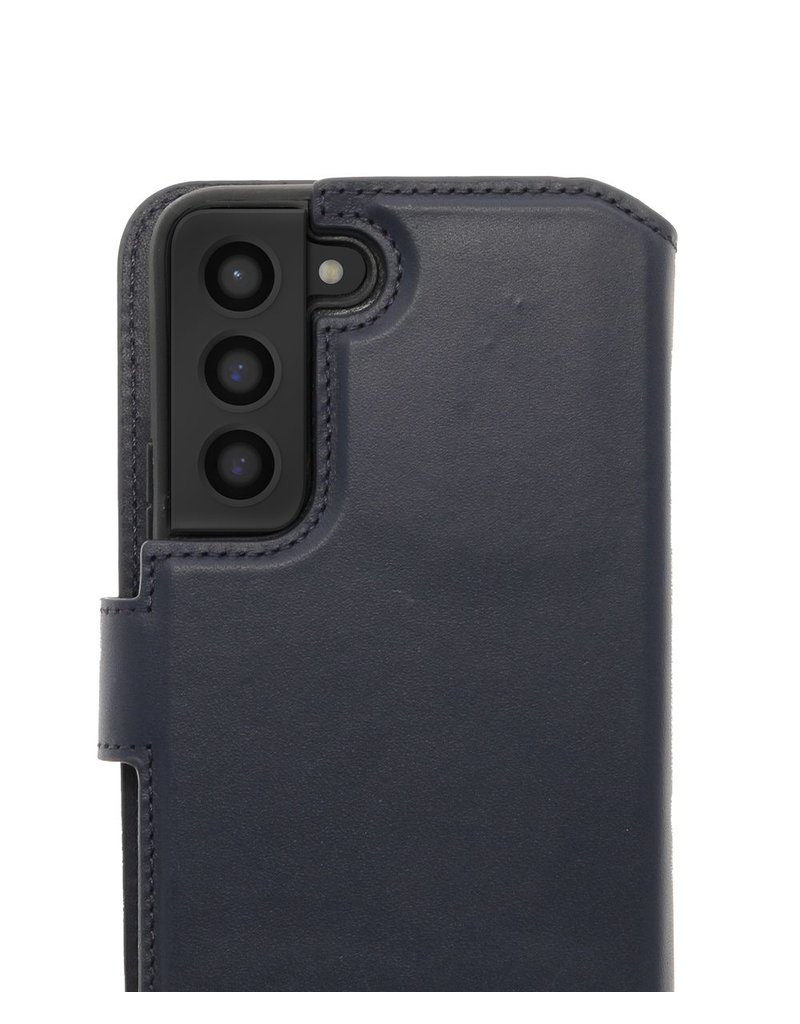 Minim Leder Handyhülle Samsung S22 2 in 1 Wallet Case Blau