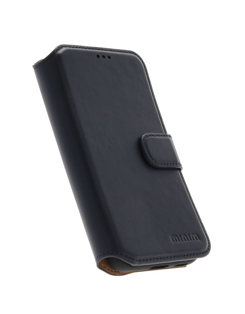 Minim Leder Handyhülle Samsung S22 2 in 1 Wallet Case Blau