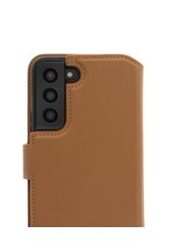 Minim Leder Handyhülle Samsung S22 2 in 1 Wallet Case Cognac