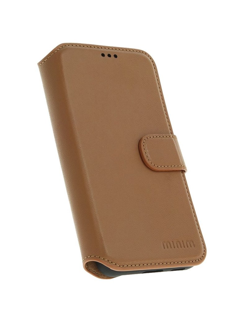 Minim Leder Handyhülle Samsung S22 2 in 1 Wallet Case Cognac