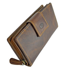 LD Leder Damen Reißverschluss Geldbörse Erweiterte Ausstattung Extrem Viele Kreditkartenfächer