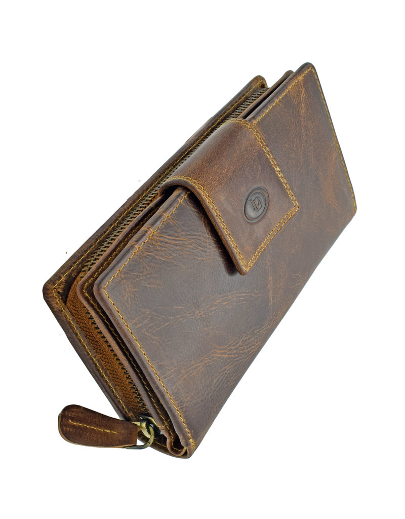 LD Leder Damen Reißverschluss Geldbörse Erweiterte Ausstattung Extrem Viele Kreditkartenfächer