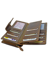 LD Uitgebreide Leren Dames Rits Portemonnee Extreem Veel Pasjes