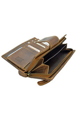 LD Leder Damen Reißverschluss Geldbörse Erweiterte Ausstattung Extrem Viele Kreditkartenfächer