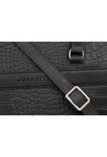 Burkely Damen Leder Arbeitstasche Laptoptasche Croco Schwarz