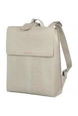 Burkely Leder Damen Arbeitstasche Rucksack Croco Off White