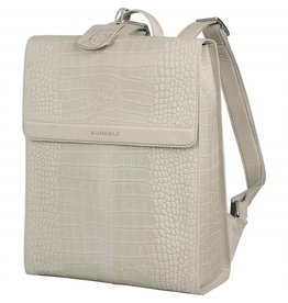 Burkely Leder Damen Arbeitstasche Rucksack Croco Off White