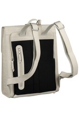 Burkely Leder Damen Arbeitstasche Rucksack Croco Off White