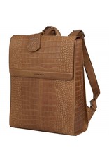 Burkely Leder Damen Arbeitstasche Rucksack Croco Cognac