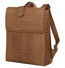 Burkely Leder Damen Arbeitstasche Rucksack Croco Cognac