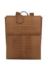 Burkely Leren Dames Werktas Rugtas 14 Inch Croco Cognac