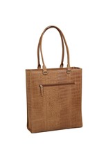 Burkely Leder Damen Arbeitstasche Shopper Croco Cognac