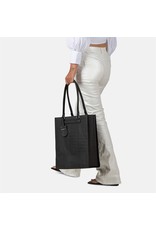 Burkely Leder Damen Arbeitstasche Shopper Croco Schwarz