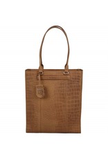 Burkely Leder Damen Arbeitstasche Shopper Croco Cognac