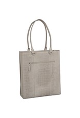 Burkely Leder Damen Arbeitstasche Shopper Croco Hell Grau